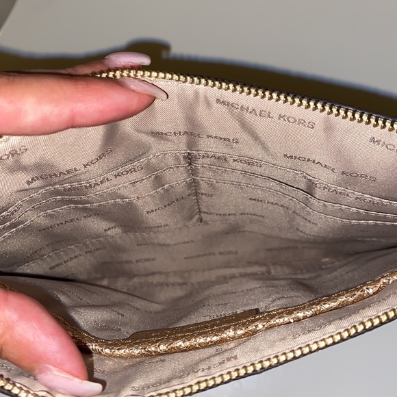 Michael Kors Gold Metallic Wristlet - Picture 3 of 3